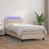 Krevet box spring madrac LED cappuccino 100x200cm umjetna koža