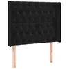 Vidaxl Vzglavje z ušesi črno 93x16x118/128 cm žamet