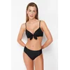 Trendyol Black Balconette Tie Bikini Top