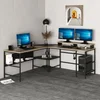 Hanah Home Radni sto Greta L Matte, 180x60x74 cm, Smeđi