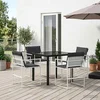 Vrtni set za objed 5 pcs Bijela i antracit 80 x 80 x 73 cm