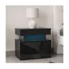 Noćni ormarić sa LED osvetljenjem GLOSSA 51x55 cm crna/sjajna crna
