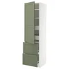 METOD/MAXIMERA Visoka omara+plc/4prd/vrata/2 ličn, bela/Axstad sivo zelena, 60x60x220 cm