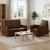 vidaXL Kavčna garnitura 2 pcs Rjava Umetni velur