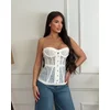 Squareonline Ženski korset White Lace Charm, Beli