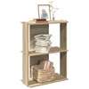 Regal za knjige s 3 razine boja hrasta 60x30x80 cm drveni