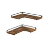 Songmics Set 2 kosov kotnih stenskih polic 40x29x14 cm rjave barve