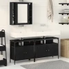 Kupaonske jedinice s umivaonikom 3 pcs Crna Konstruirano drvo