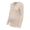 Only Maternity Majica OLMLOLA svetlo rjava