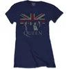 Queen Vintage Union Jack Navy Blue L Ženske Majica