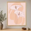 WallXpert uramljena slika na platnu Cc-D-Ah-1029, dva cveta kale na roze i breskva pozadini, 45 x 60 cm
