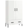 Visoka komoda sjajna bijela 69,5x31x115 cm konstruirano drvo