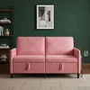 Vidaxl Sofa s shrambo 2-sedežni Roza 152 x 78 x 87 cm Poliester