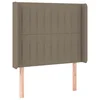 Vidaxl Vzglavje z ušesi taupe 83x16x118/128 cm blago