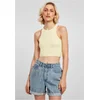 Womens T-shirt Cropped Rib Top soft yellow