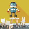 Samolepilna tapeta veseli robot - 245x165