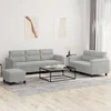 3-dijelni set sofa s jastucima svjetlosivi od mikrovlakana