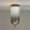 OLEV LED stropna svetilka Curuba, rjava, steklo, višina 40 cm 2.700 K - Dnevna soba/jedilnica - Dizajn