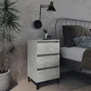 Noćni ormarić s metalnim nogama boja betona 40 x 35 x 69 cm