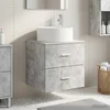 Umivaonik s policom Betonska siva 49,5 x 44,5 x 65,5 cm