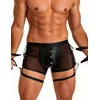 SuperLove See-through Stylish Men Boxer with Handcuffs 278 Black L