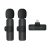2-pack brezžičnih kravatnih mikrofonov Techsuit LW2, Lightning - črn