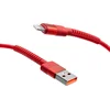 mobilNET pleten kabel USB na Lightning 2M 3A, rdeč
