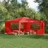 vidaXL Stranska stena zabavnega šotora 2 pcs 400 x 195 cm Rdeča
