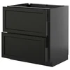 METOD / KNIVSHULT Pod.element, 2fronta/2vis.fioke, Crnosiva/Lerhyttan crno bajcovano, 80x60 cm