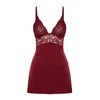 Trendyol Burgundy Lace Detailed Rope Strap Knitted Fantasy Nightgown