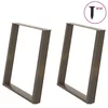 Noge za blagovaonski stol U-oblik 2 kom Prirodni čelik 70 x (72-73) cm Čelik