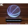 Black Cut 3D Lampa Košarkaška Lopta Bela