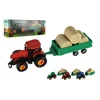 Teddies Traktor z vleko z balami plastike 30 cm na vztrajniku 3 barve