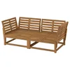 NÄMMARÖ Modularna sofa dvosed, napolju rukohvati/svetlosmeđe bajcovano, 183 cm