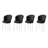 Hanah Home Set barskih stolica Fora, 4 komada, Crno-beli