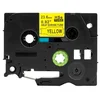 Kompatibilen trak (cev) za Brother HSe-651/HS-651/PT/P-Touch 23,6mm, termoskrčljiv (heat shrink tube) - črn izpis/rumen trak (cev)