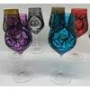 Casa Padrino Luxury Baroque Wine Glass Set Colorful/Black - Handcrafted Wine Glasses
