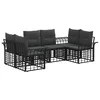 Set vanjskih sofa s jastukom 6 pcs Crna i tamno siva Poliester