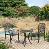 3-dijelni bistro set od lijevanog aluminija crni
