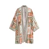 Next Kimono svetlo zelena/mandarina/roza/volneno bela