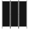 Sobna pregrada s 3 panela crna 150 x 180 cm