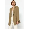 Khaki Womens Oversize Blazer Trendyol - Womens