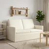 Vidaxl Dvosedenjski kavč Krem 130 x 81 x 82 cm Žametna tkanina