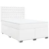 Vidaxl Box spring postelja z vzmetnico bel 140x190 cm umetno usnje
