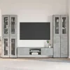 vidaXL Komplet TV omaric s predalom Betonsko siva Konstruiran les