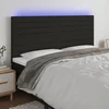 shumee vidaXL LED posteljno vzglavje črno 180x5x118/128 cm blago