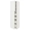 METOD / MAXIMERA Vis.el. s 2 vrata/4 fioke, bela/Stensund bela, 60x60x220 cm