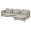 SÖDERHAMN Sofa 4-sed i lenjivac, i bez stranice Fridtuna/svetlobež