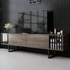 Hanah Home TV Komoda Chrome Line, 180x48x30 cm, Braon-Crna