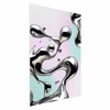 shumee Plakat - Metallic Fluidities - abstraktne srebrne oblike na mint-vijolični podlagi